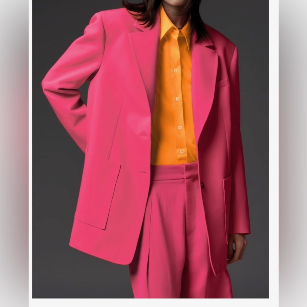 Menswear Style Blazer Neon Pink (Zara)